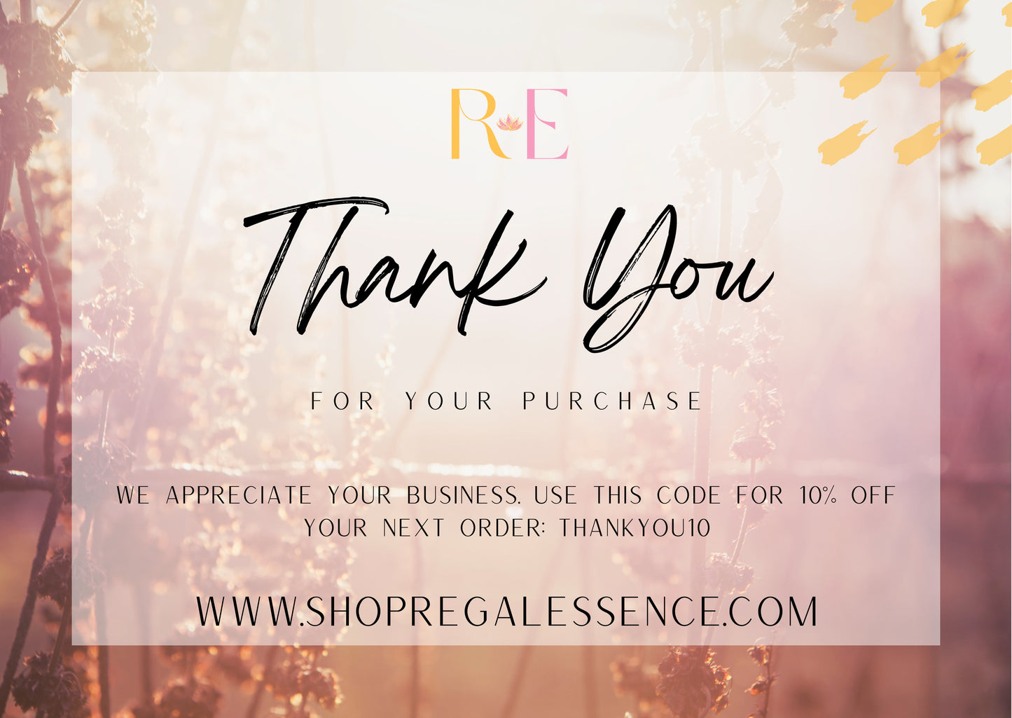 Order Fulfillment/Thank You Cards